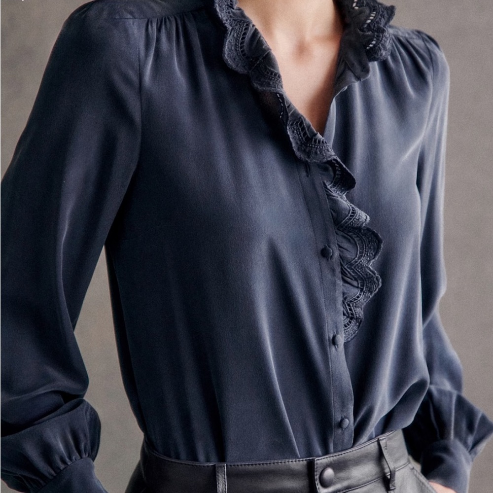 Sezane Navy Chloe Shirt